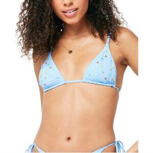 NEW L*Space Brittany Beaded Bikini Top in Aura Blue Size M
